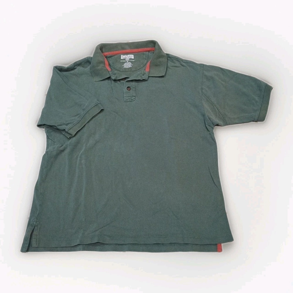 Mens Duluth Trading Company Solid Green Size Medium Polo Shirt Short Sleeve
